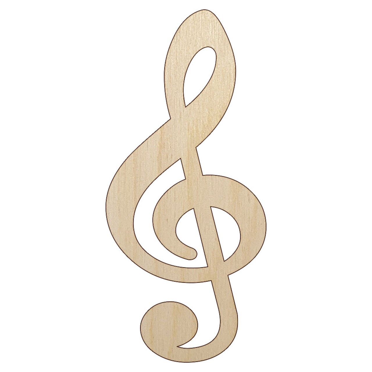 Treble Clef Music Unfinished Wood Shape Piece Cutout for DIY Craft Projects